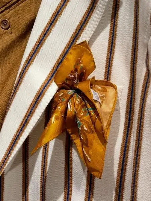 Foulard stampato senape