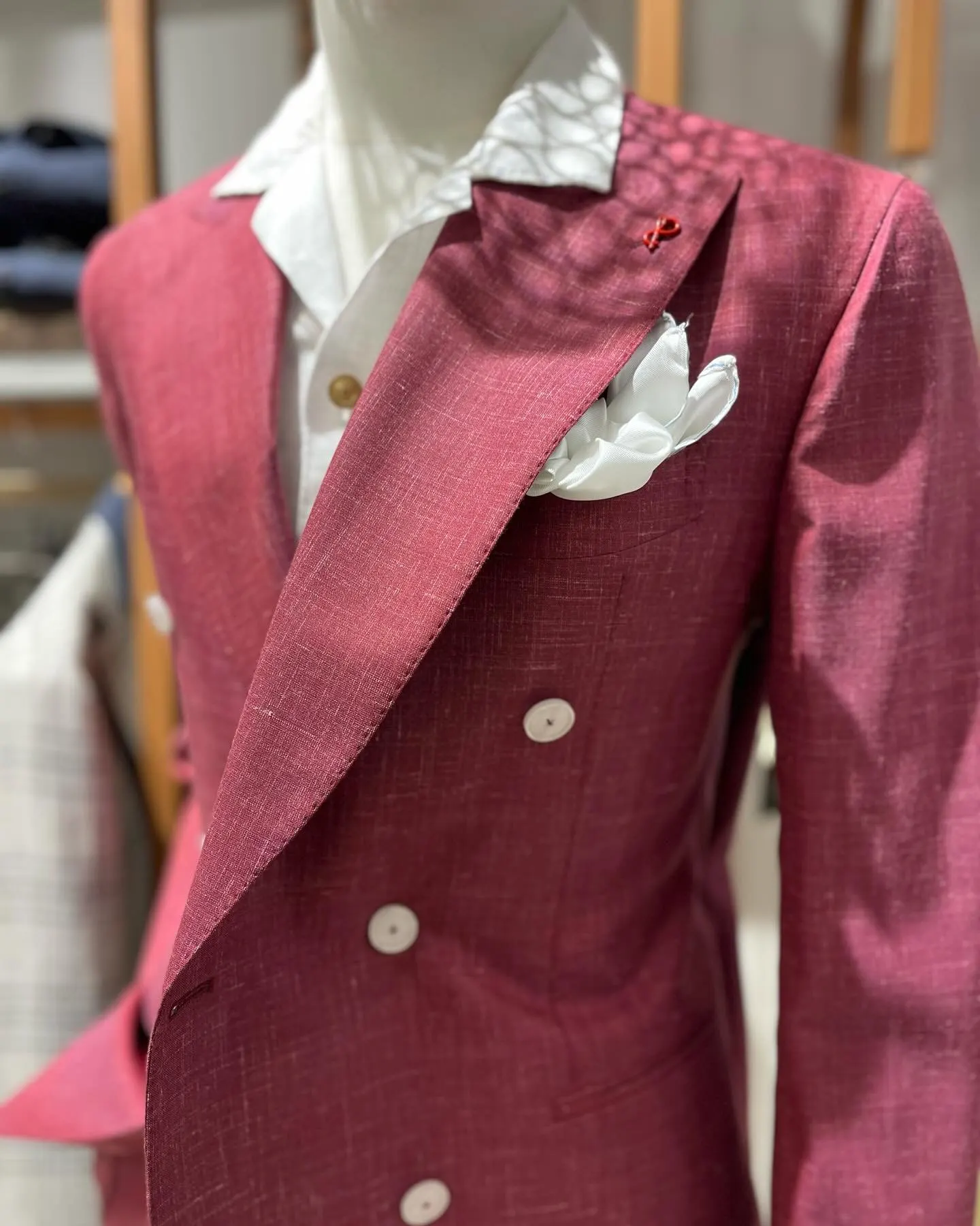 Raspberry double-breasted jacket